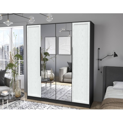 Шкаф распашной Тренд КТ-Ш4 (з) (Антрацит ЛДСП/ Дуб полярный ЛМДФ) Ш1800 В2128 Г547